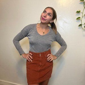 Rust colored, corduroy skirt